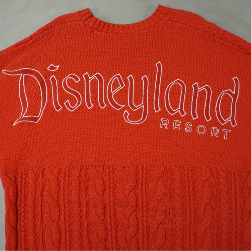 Disney Parks Walt Disney World Red‎ Cable Knit Spirit Jersey Sweater Size XL